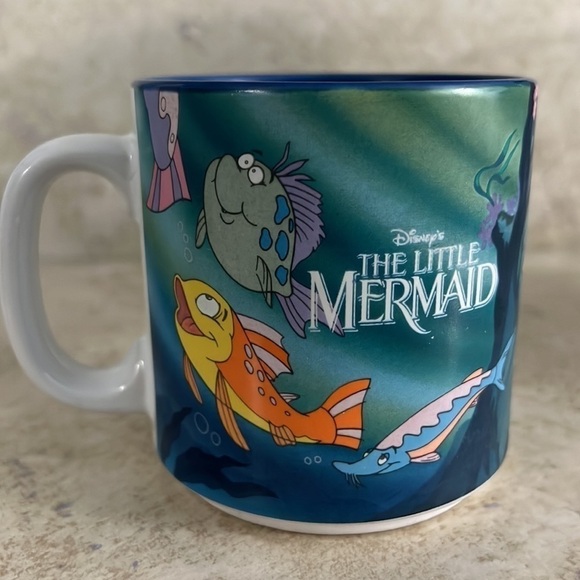 Disney Coffee Mug Little Mermaid Japan Flounder Ariel 90s - Picture 1 of 5